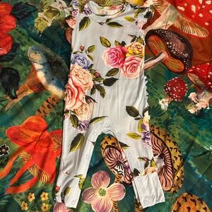 Posh Peanut Country Rose Ruffled Cap Sleeve Romper Size 9-12 Months Like New